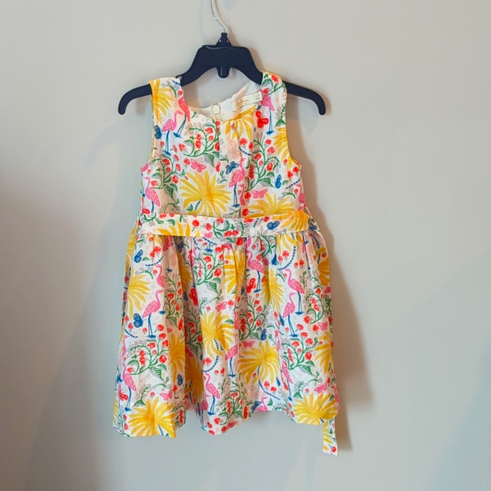 Mini Boden 2-3 yr. Flamingo and yellow tree print